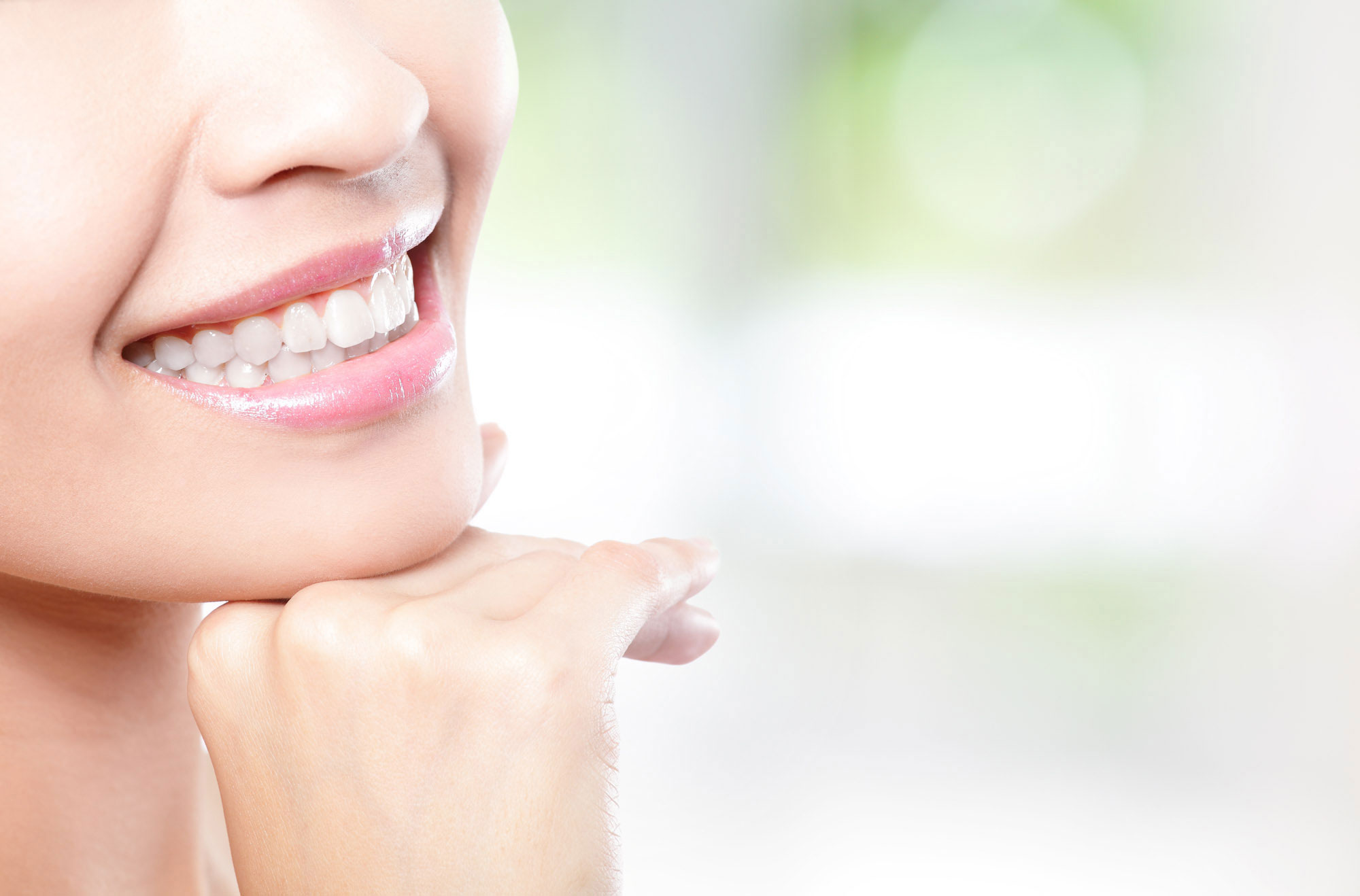 close up of a smile with bright teeth